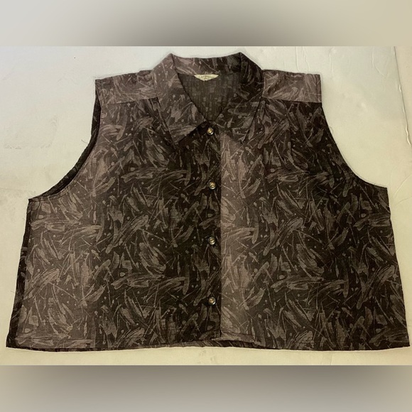 Cropped sleeveless button down top/vest lg - Picture 5 of 13